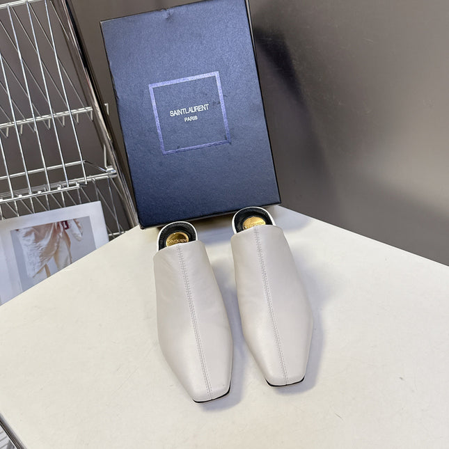 YSL 25S HIGH-HEEL SANDALS 75 MM IN WHITE LAMBSKIN