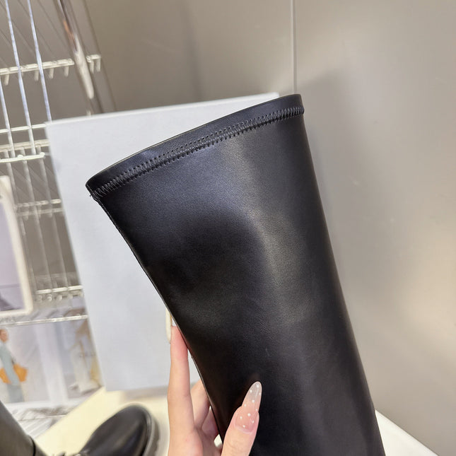 DIOR D-FIGHT BOOT 25S IN BLACK CALFSKIN WITH SILVER HARDWARE