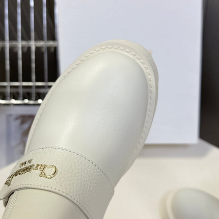 DIORALPS ANKLE BOOTS 25S IN WHITE LAMBSKIN AND BEIGE WOOL WITH GOLD HARDWARE