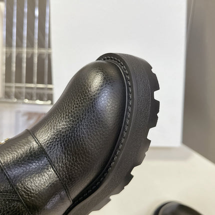 DIORALPS ANKLE BOOTS 25S IN BLACK LAMBSKIN AND BEIGE WOOL WITH SILVER HARDWARE