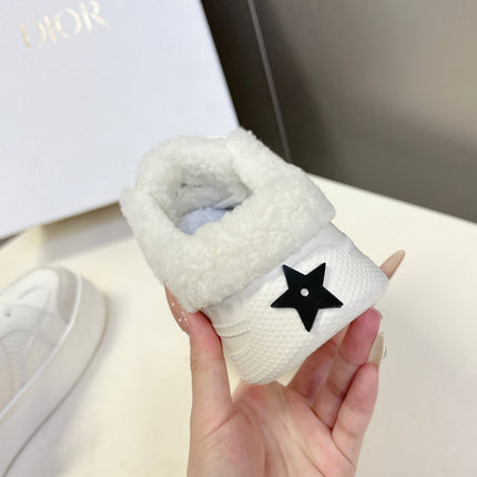 DIOR 25S DIOR STAR SNEAKERS 40 MM IN WHITE LAMBSKIN AND WOOL STYLE 1