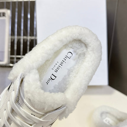 DIOR 25S DIOR STAR SNEAKERS 40 MM IN WHITE LAMBSKIN AND WOOL STYLE 1