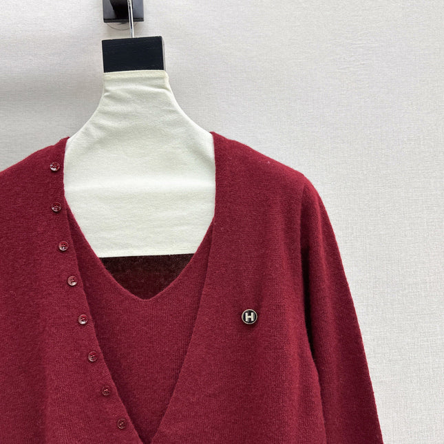 HERMES 25S V-NECK SWEATER 256