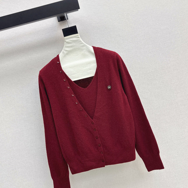 HERMES 25S V-NECK SWEATER 256