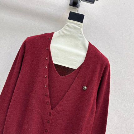 HERMES 25S V-NECK SWEATER 256