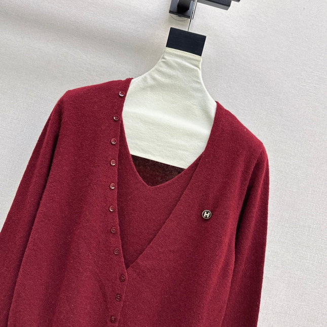 HERMES 25S V-NECK SWEATER 256