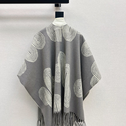 HERMES 25S JACQUARD CAPE COAT 320