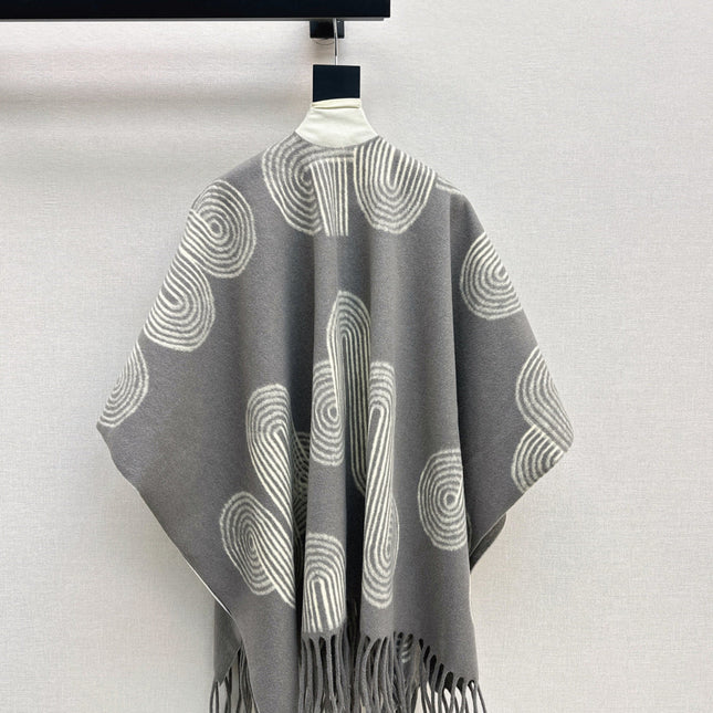 HERMES 25S JACQUARD CAPE COAT 320