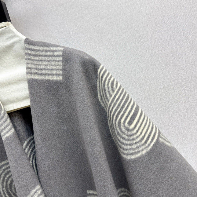 HERMES 25S JACQUARD CAPE COAT 320