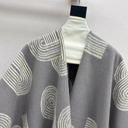 HERMES 25S JACQUARD CAPE COAT 320