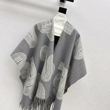 HERMES 25S JACQUARD CAPE COAT 320