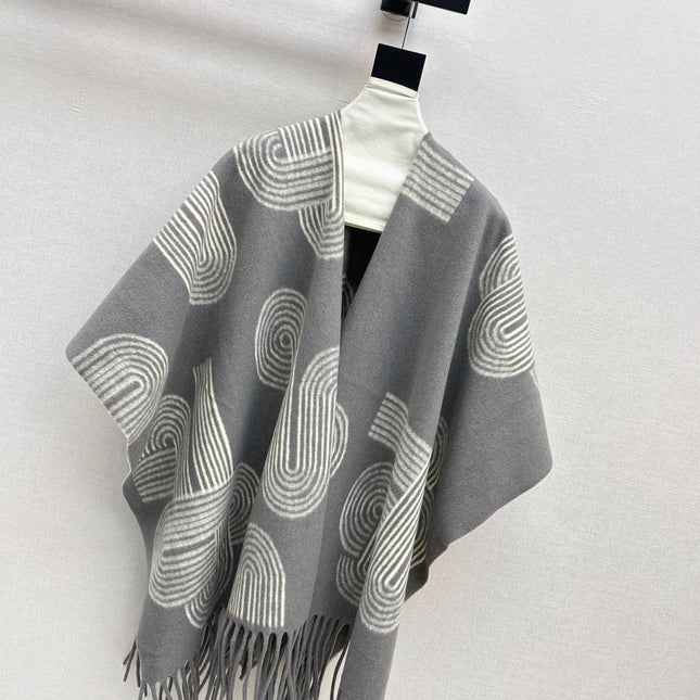 HERMES 25S JACQUARD CAPE COAT 320