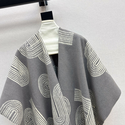 HERMES 25S JACQUARD CAPE COAT 320