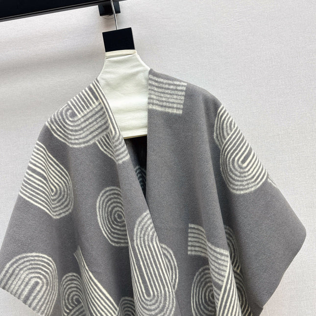 HERMES 25S JACQUARD CAPE COAT 320