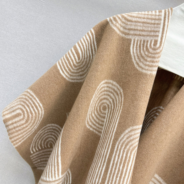 HERMES 25S JACQUARD CAPE COAT 321