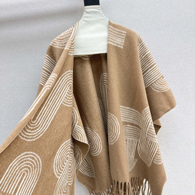 HERMES 25S JACQUARD CAPE COAT 321