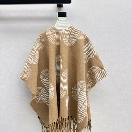 HERMES 25S JACQUARD CAPE COAT 321