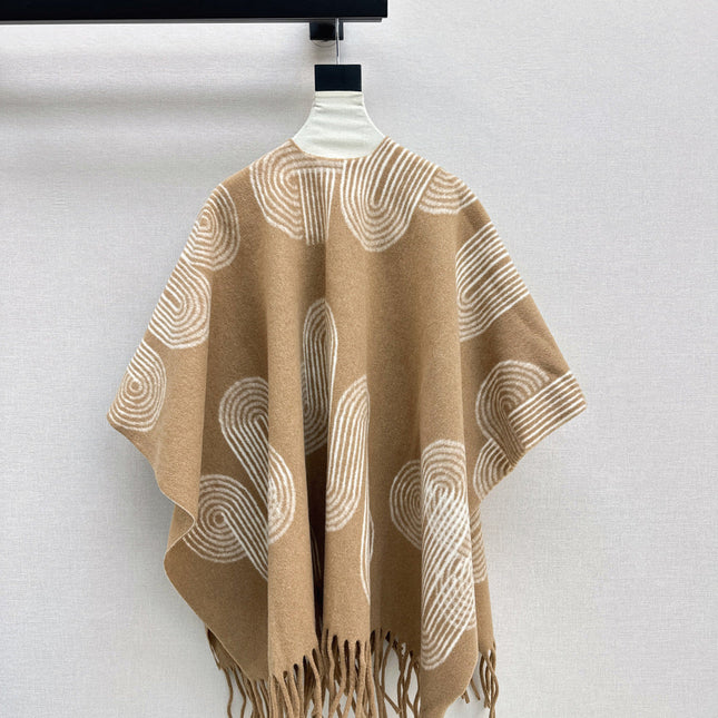 HERMES 25S JACQUARD CAPE COAT 321