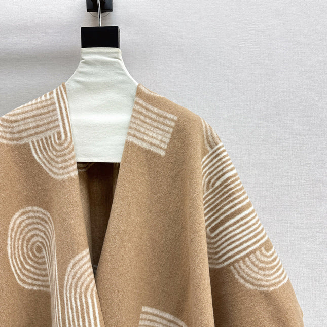 HERMES 25S JACQUARD CAPE COAT 321