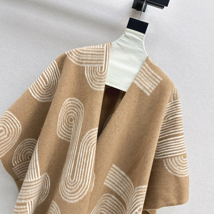 HERMES 25S JACQUARD CAPE COAT 321