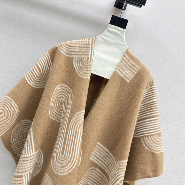 HERMES 25S JACQUARD CAPE COAT 321