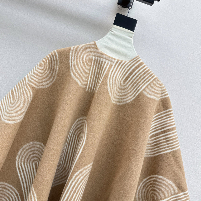 HERMES 25S JACQUARD CAPE COAT 321