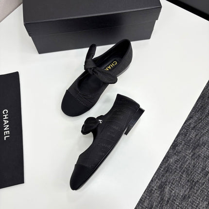 CC BALLET FLATS 25S IN BLACK FABRIC WITH BOW