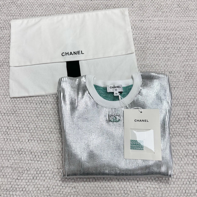 CC 25 Short Sleeves T- shirt Silver Cotton