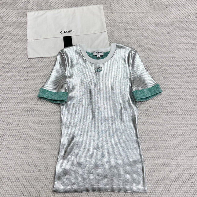 CC 25 Short Sleeves T- shirt Silver Cotton