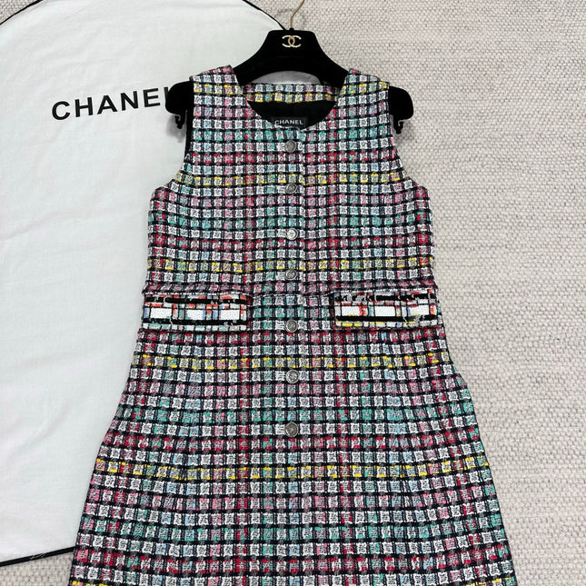 CC 25 Plaid Dress Multicolor Cotton