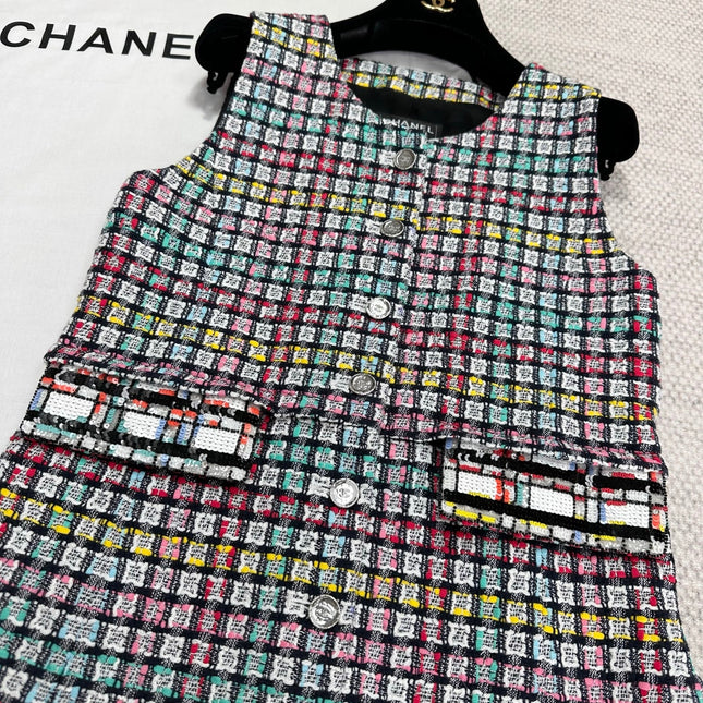 CC 25 Plaid Dress Multicolor Cotton