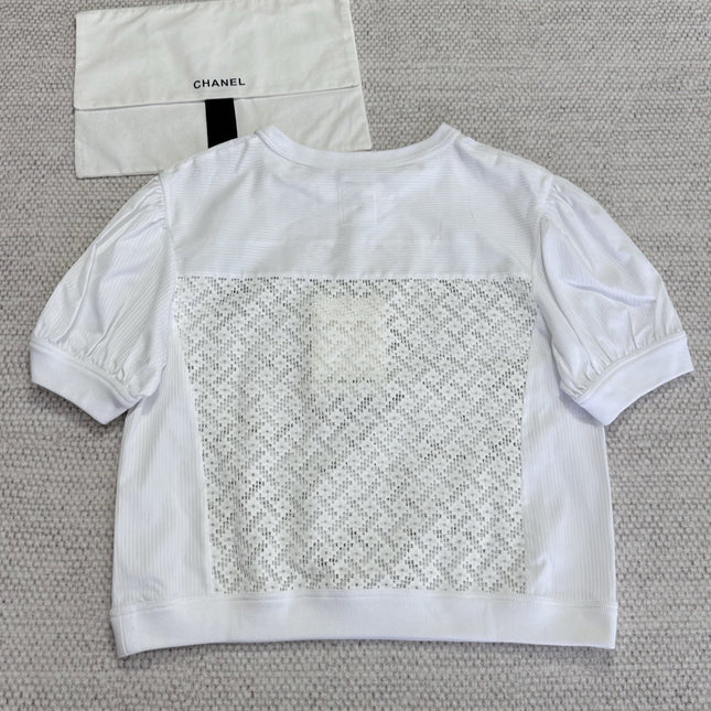 CC 25 Appliqué Short Sleeves T-shirt White Cotton