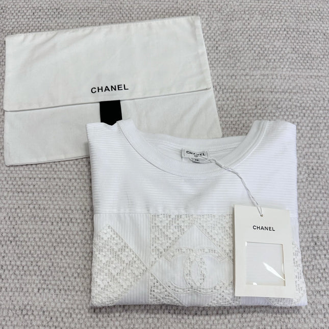 CC 25 Appliqué Short Sleeves T-shirt White Cotton