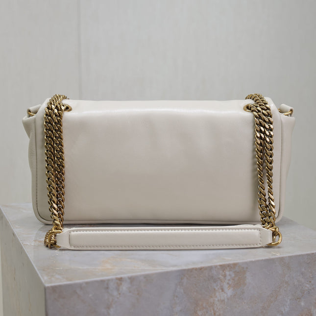 YSL 25S CALYPSO HANDBAG 26 IN IVORY LAMBSKIN GOLD HARDWRE