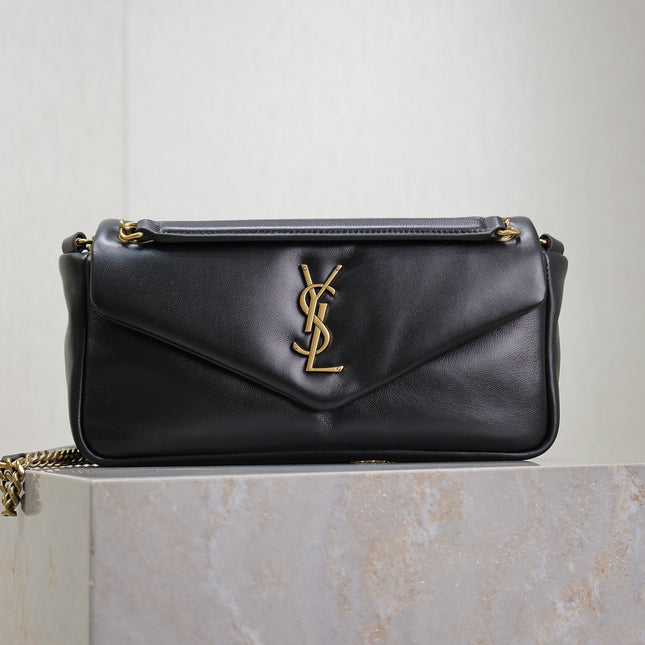 YSL 25S CALYPSO HANDBAG 26 IN BLACK LAMBSKIN GOLD HARDWRE
