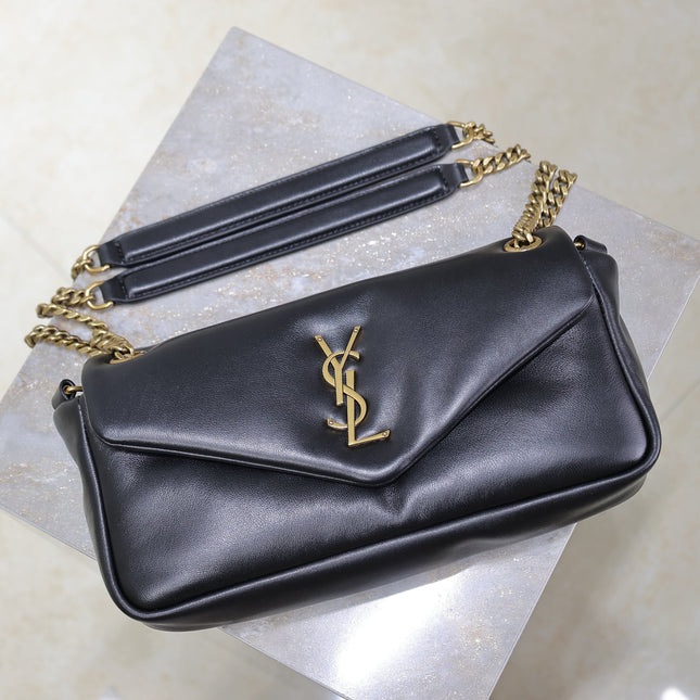 YSL 25S CALYPSO HANDBAG 26 IN BLACK LAMBSKIN GOLD HARDWRE