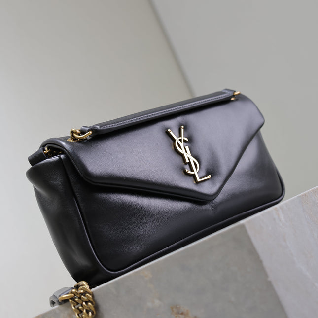 YSL 25S CALYPSO HANDBAG 26 IN BLACK LAMBSKIN GOLD HARDWRE