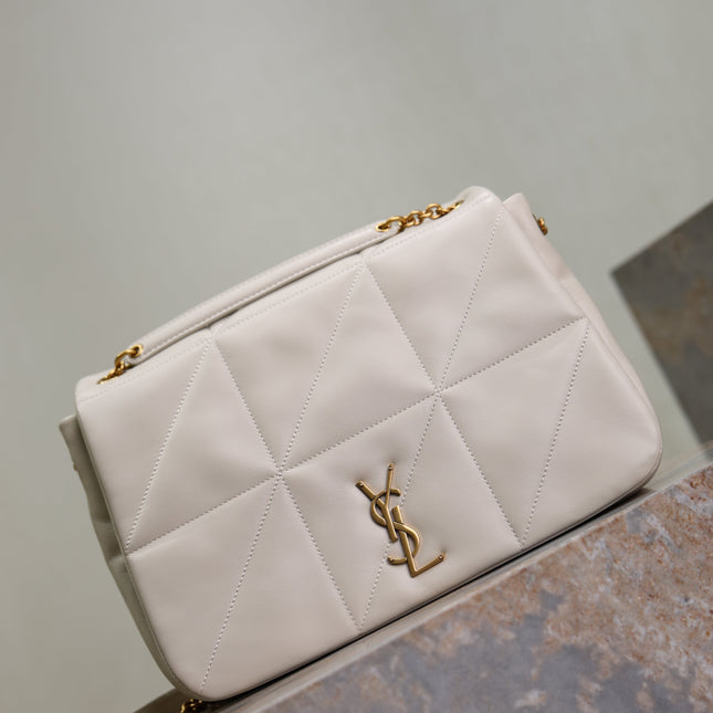 YSL 25S JAMIE 4.3 29 IN BLANC VINTAGE LAMBSKIN GOLD HARDWRE