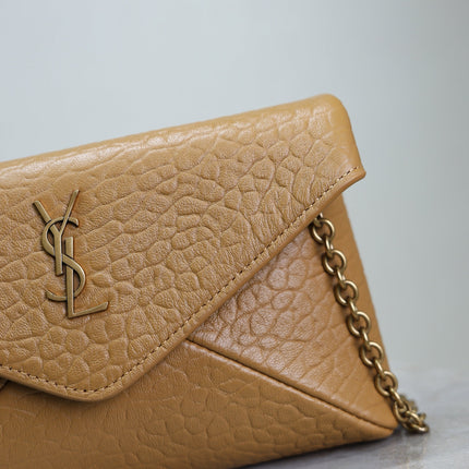 YSL 25S CALYPSO MINI 19 IN CARAMEL LAMBSKIN GOLD HARDWRE