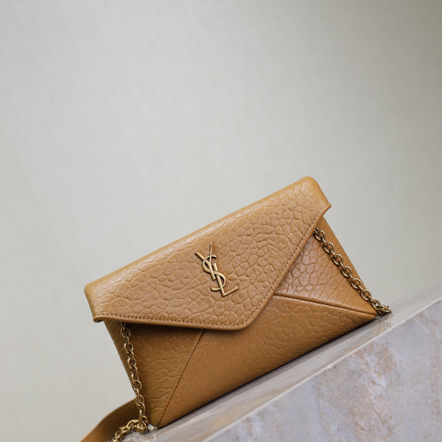 YSL 25S CALYPSO MINI 19 IN CARAMEL LAMBSKIN GOLD HARDWRE
