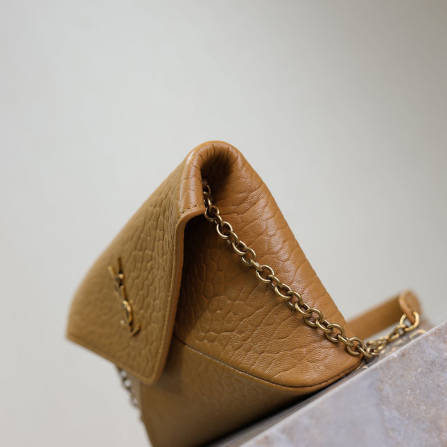 YSL 25S CALYPSO MINI 19 IN CARAMEL LAMBSKIN GOLD HARDWRE