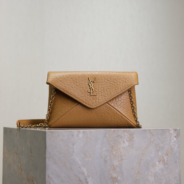 YSL 25S CALYPSO MINI 19 IN CARAMEL LAMBSKIN GOLD HARDWRE