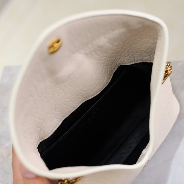 YSL 25S CALYPSO MINI 19 IN BLANC VINTAGE LAMBSKIN GOLD HARDWRE