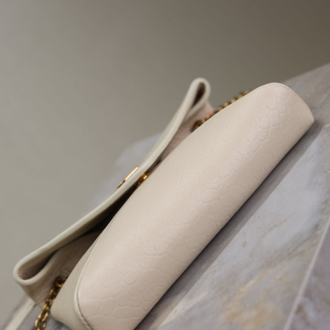 YSL 25S CALYPSO MINI 19 IN BLANC VINTAGE LAMBSKIN GOLD HARDWRE