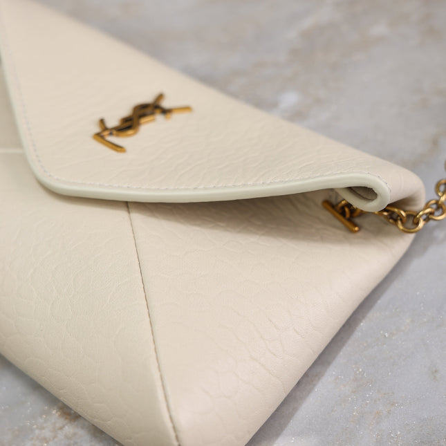 YSL 25S CALYPSO MINI 19 IN BLANC VINTAGE LAMBSKIN GOLD HARDWRE