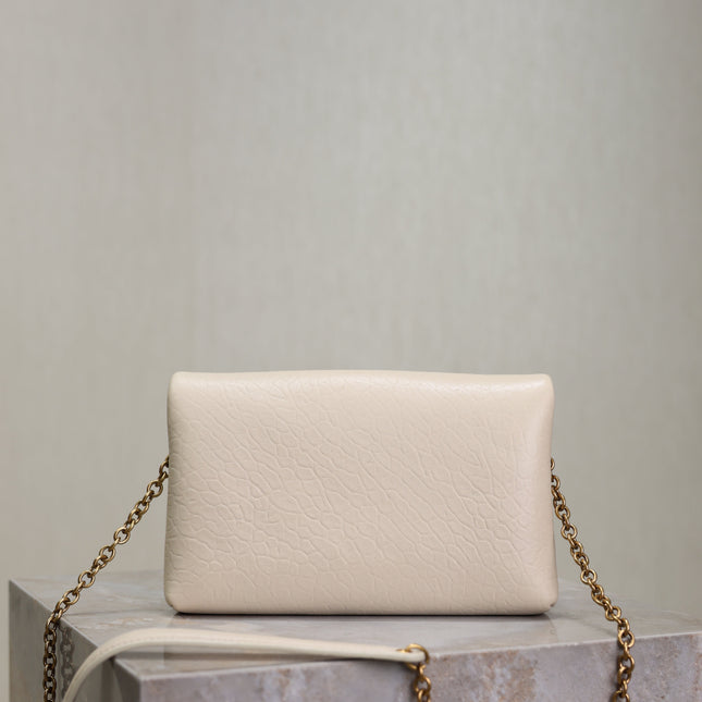 YSL 25S CALYPSO MINI 19 IN BLANC VINTAGE LAMBSKIN GOLD HARDWRE