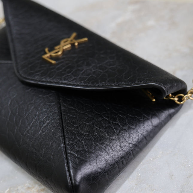 YSL 25S CALYPSO MINI 19 IN BLACK LAMBSKIN GOLD HARDWRE