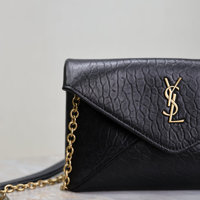 YSL 25S CALYPSO MINI 19 IN BLACK LAMBSKIN GOLD HARDWARE
