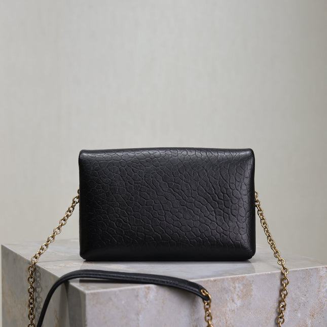 YSL 25S CALYPSO MINI 19 IN BLACK LAMBSKIN GOLD HARDWRE