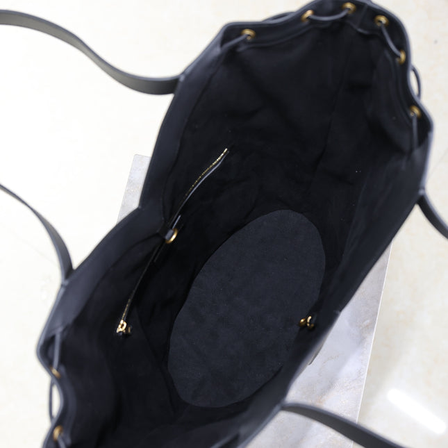 YSL 25S Y LARGE HOBO 50 IN BLACK CALFSKIN GOLD HARDWRE